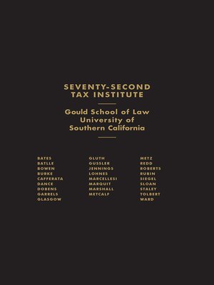 cover image of Seventy-Second Tax Institute